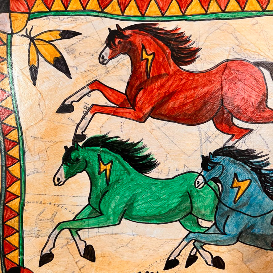 Broken Treaty Series: Lady with Her Three Horses