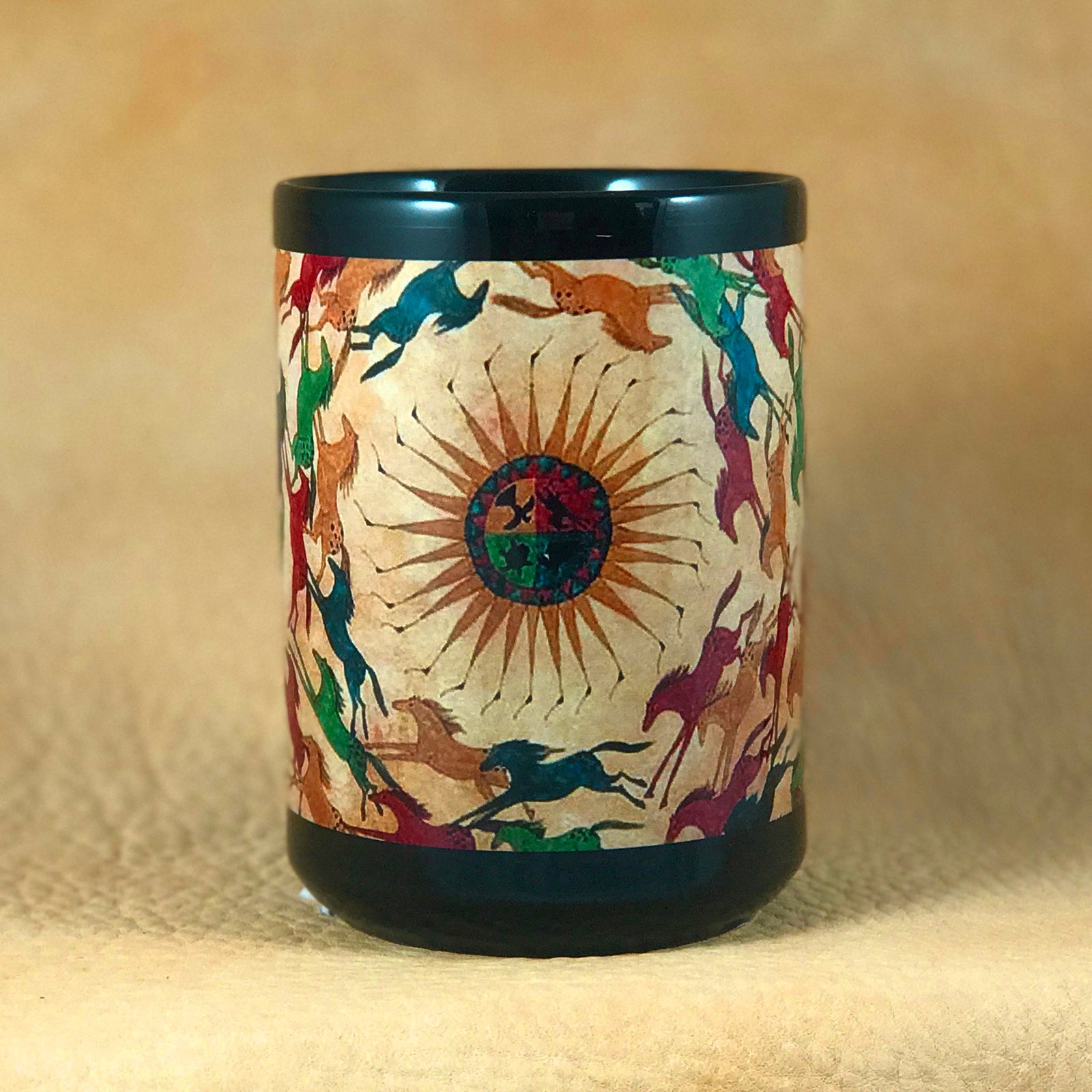 ledger art, mugs, Native American, Horse art, equine art