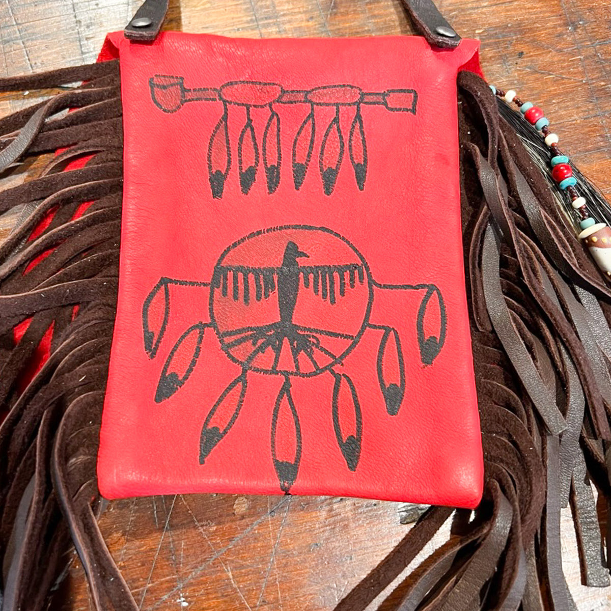 Red Possibles Bag with Warrior