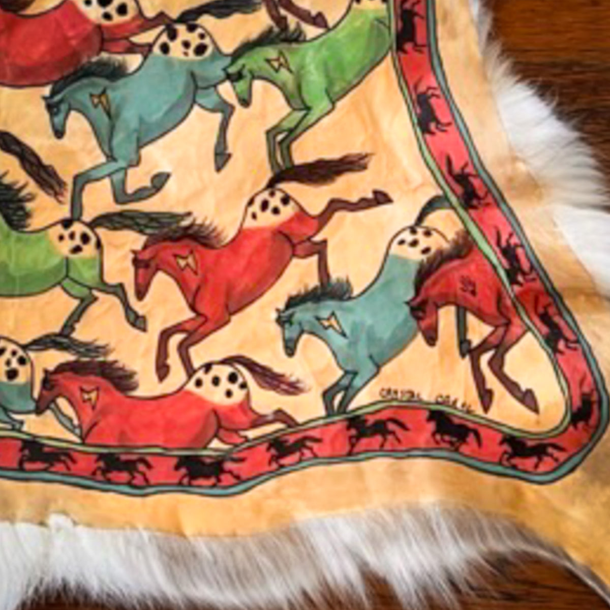 Hide Painting-Caribou Hide-For the Love of Horses 2