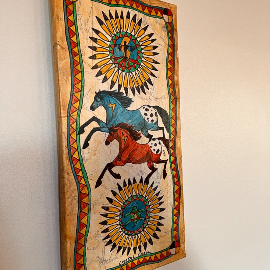 Broken Treaty Series: Thunderbird and Turtle  Shields with Two Horses