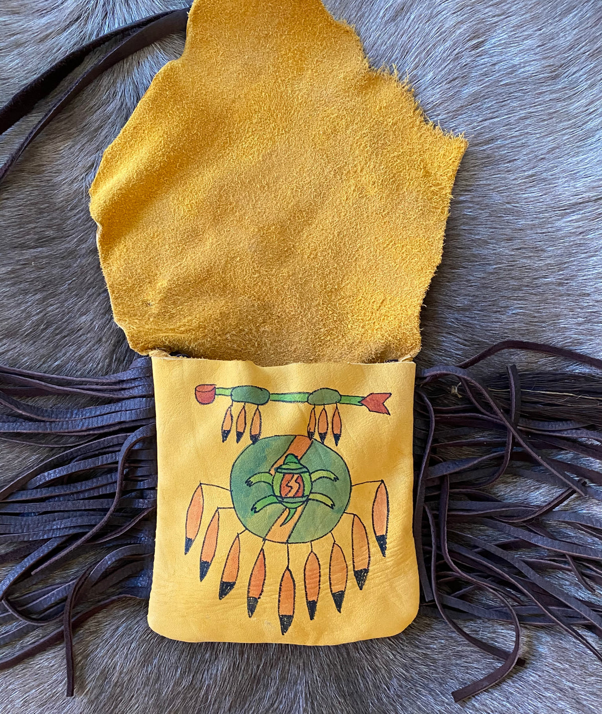 Elk Possibles Bag with Sun Bonnet Shield and Buffalo