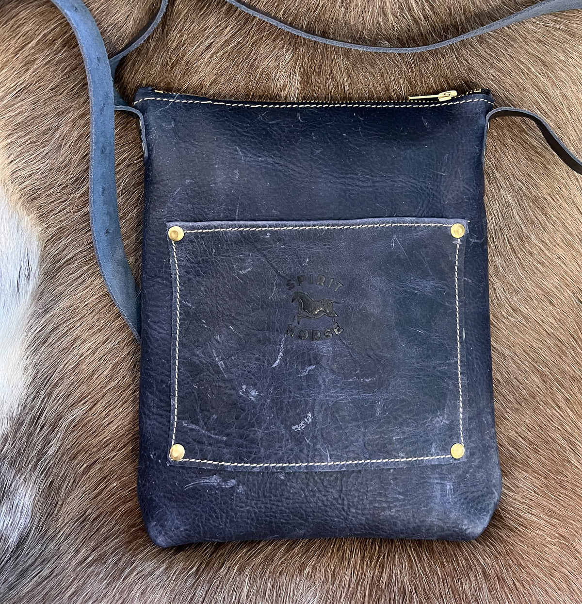 Vintage Camel Saddle Bag Textile Crossbody